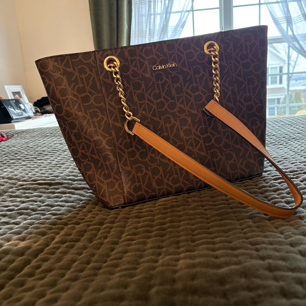 Calvin Klein Brown Monogram Shoulder Bag